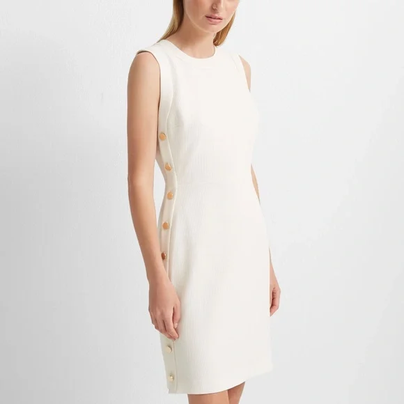 Club Monaco Ivory Button Sheath Dress in Size 4